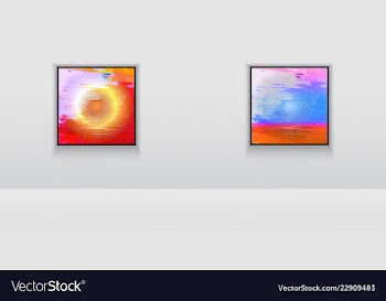 Digital art double picture in color on the wall vector image
