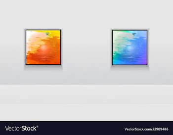 Digital art double picture in color on the wall vector image