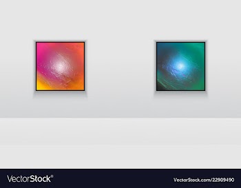 Digital art double picture in color on the wall vector image