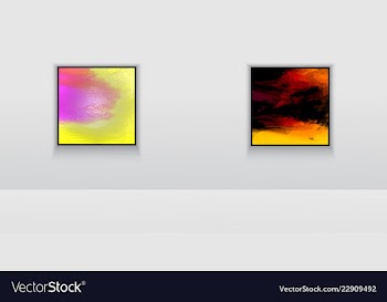 Digital art double picture in color on the wall vector image