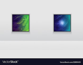 Digital art double picture in color on the wall vector image