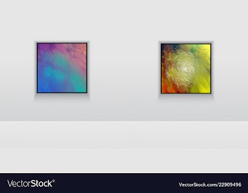 Digital art double picture in color on the wall vector image