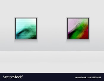 Digital art double picture in color on the wall vector image
