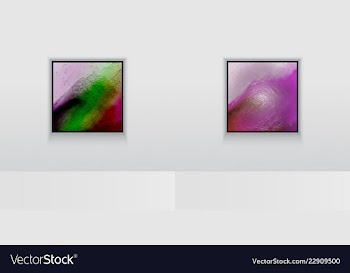 Digital art double picture in color on the wall vector image