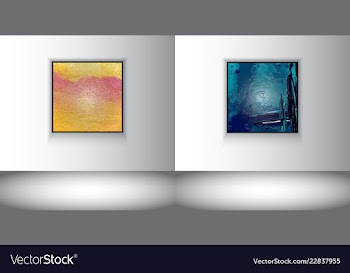Digital art picture color on the wall in web vector image