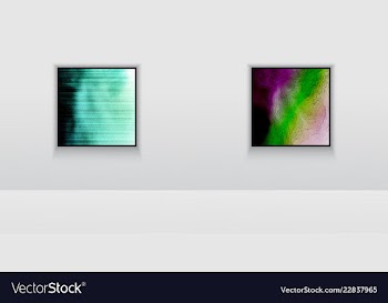 Digital art picture color on the wall in web vector image