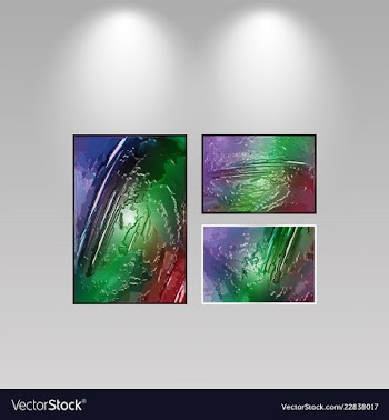 Digital art picture color on the wall in web vector image