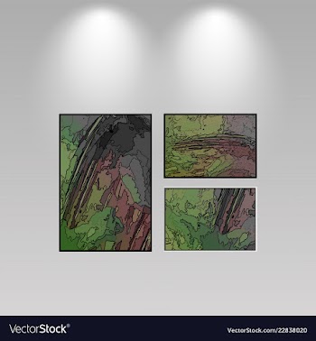 Digital art picture color on the wall in web vector image