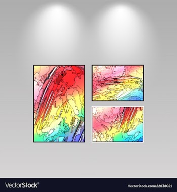 Digital art picture color on the wall in web vector image