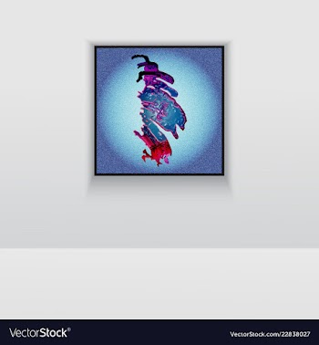 Digital art picture color on the wall in web vector image