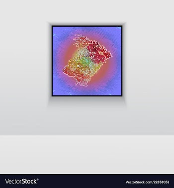 Digital art picture color on the wall in web vector image