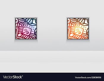 Digital art picture color on the wall in web vector image