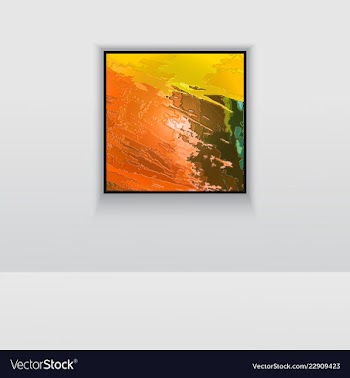 Digital art picture color on the wall in web vector image