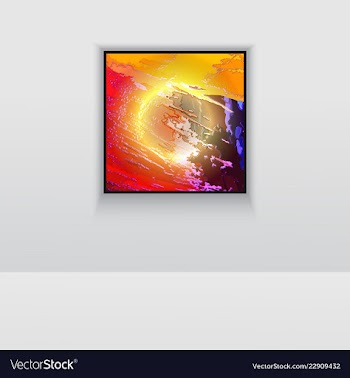 Digital art picture color on the wall in web vector image