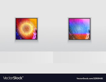 Digital art picture color on the wall in web vector image