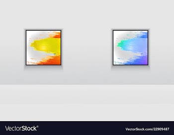 Digital art picture color on the wall in web vector image