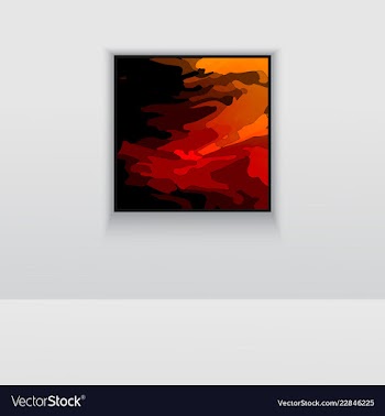 Digital art picture in hot color on the wall in vector image