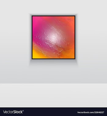 Digital art picture in hot color on the wall in vector image