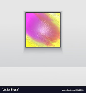 Digital art picture in hot color on the wall in vector image
