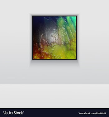 Digital art picture in hot color on the wall in vector image