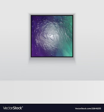 Digital art picture in hot color on the wall in vector image