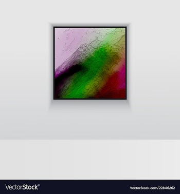 Digital art picture in hot color on the wall in vector image