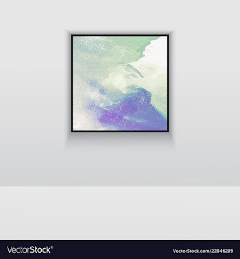 Digital art picture in hot color on the wall in vector image