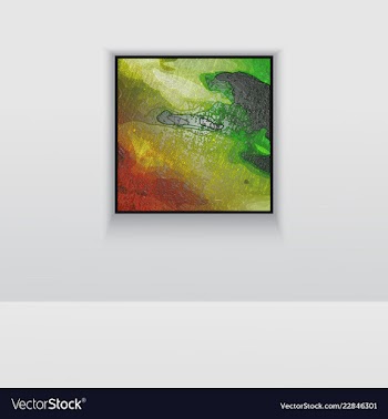Digital art picture in hot color on the wall in vector image