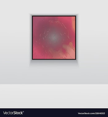 Digital art picture in hot color on the wall in vector image