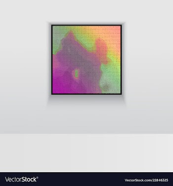 Digital art picture in hot color on the wall in vector image