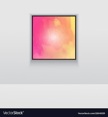 Digital art picture in hot color on the wall in vector image