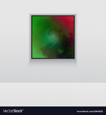 Digital art picture in hot color on the wall in vector image
