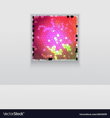 Digital art picture in hot color on the wall in vector image