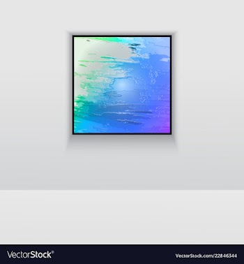 Digital art picture in hot color on the wall in vector image
