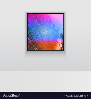 Digital art picture in hot color on the wall in vector image