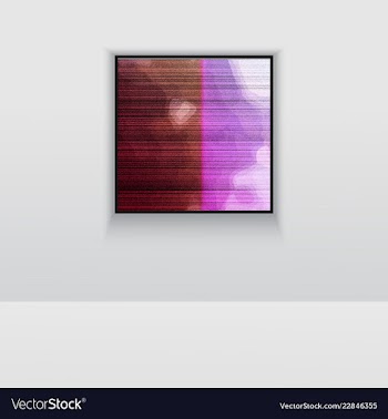Digital art picture in hot color on the wall in vector image