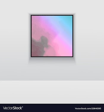 Digital art picture in hot color on the wall in vector image