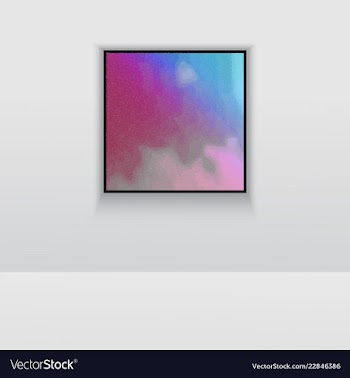 Digital art picture in hot color on the wall in vector image