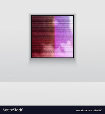 Digital art picture in hot color on the wall in vector image