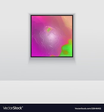 Digital art picture in hot color on the wall in vector image