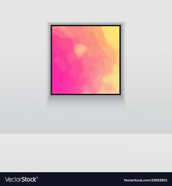 Digital art picture in hot color on the wall in vector image