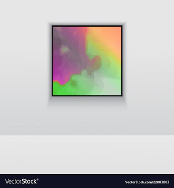 Digital art picture in hot color on the wall in vector image