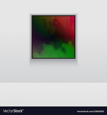 Digital art picture in hot color on the wall in vector image