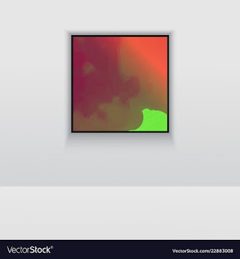 Digital art picture in hot color on the wall in vector image