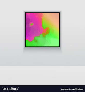 Digital art picture in hot color on the wall in vector image