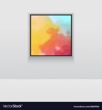 Digital art picture in hot color on the wall in vector image