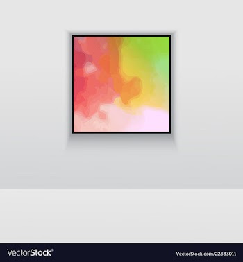 Digital art picture in hot color on the wall in vector image