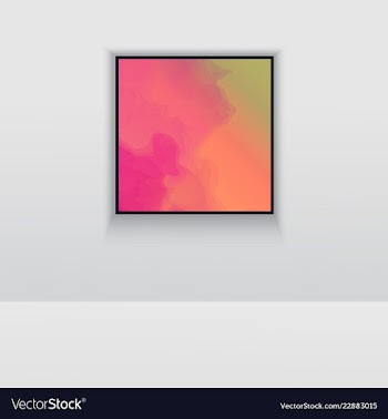 Digital art picture in hot color on the wall in vector image