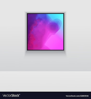Digital art picture in hot color on the wall in vector image