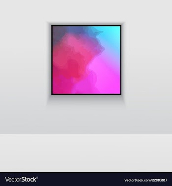 Digital art picture in hot color on the wall in vector image